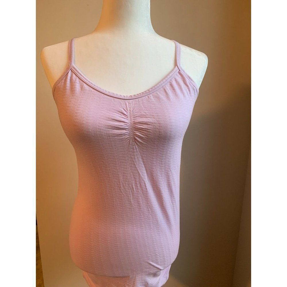Athleta Womens Pink Cross Back Tank Top Spaghetti Strap Size Large